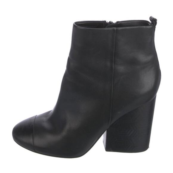 Tory Burch Black Leather 4" Heel Boots Women's Size 10M - Picture 1 of 8